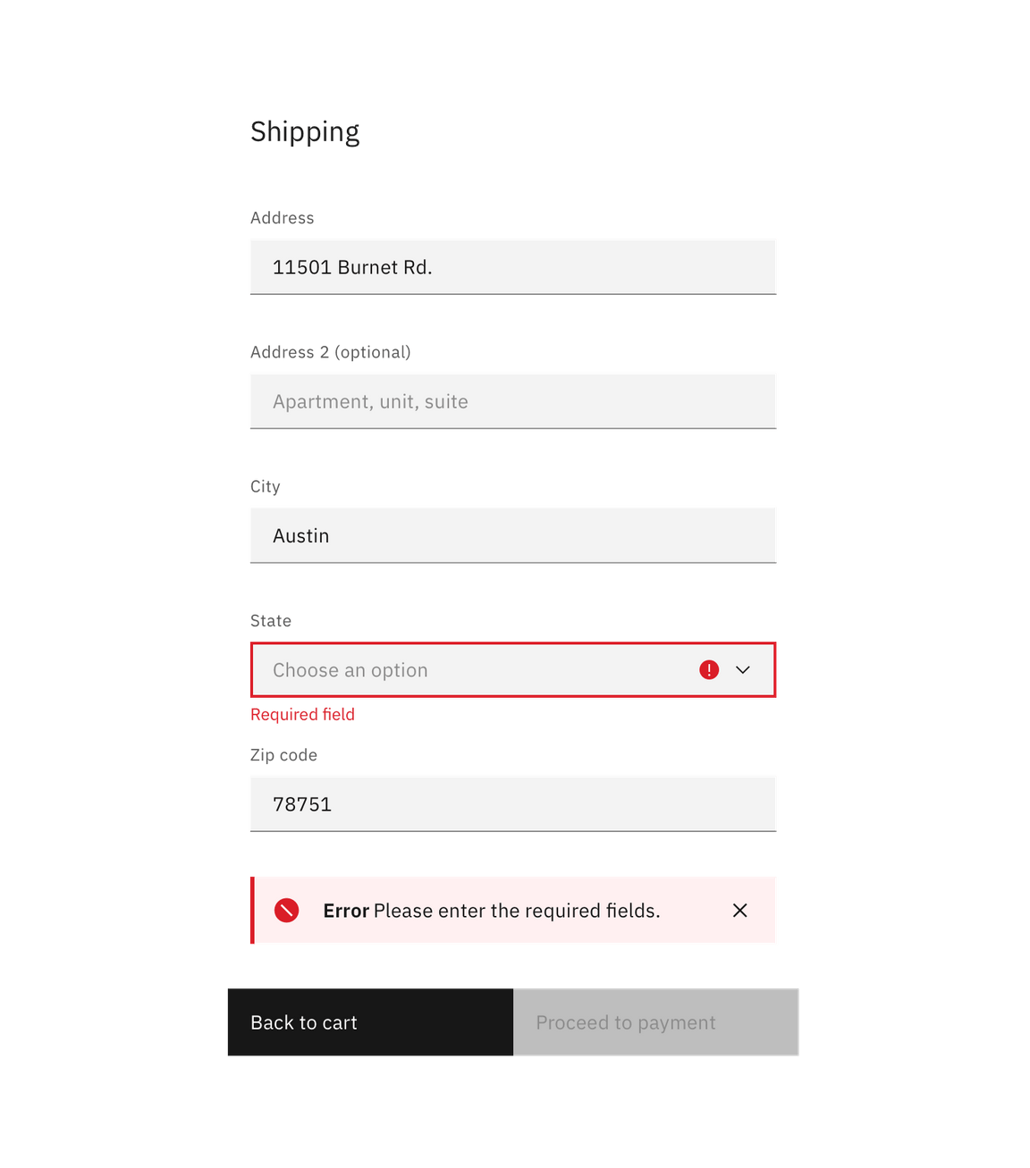 Form example with inline notification